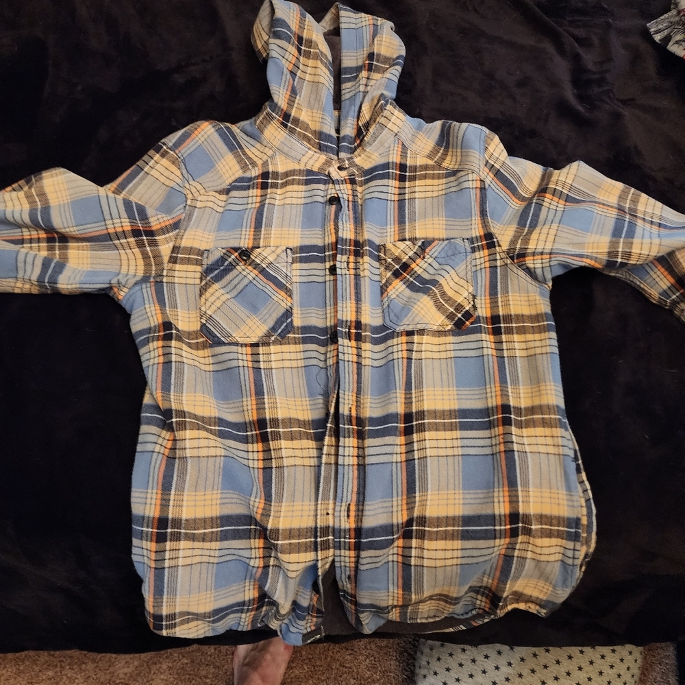 Vans button down with hood